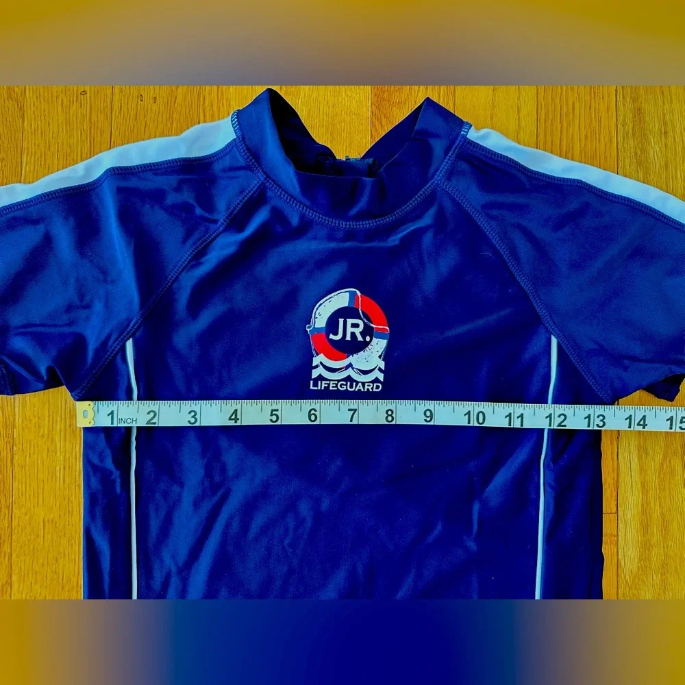 2 Pairs Boy Swim-Sets with Swim Trunks & Rash-guards in Black and Navy Blue NWOT